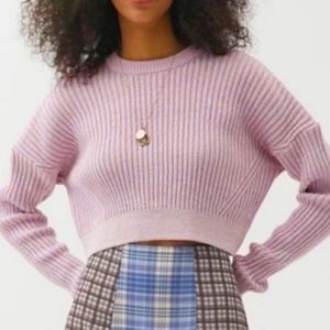 NWOT Urban Outfitters cropped ribbed sweater lavender pink xs big sur